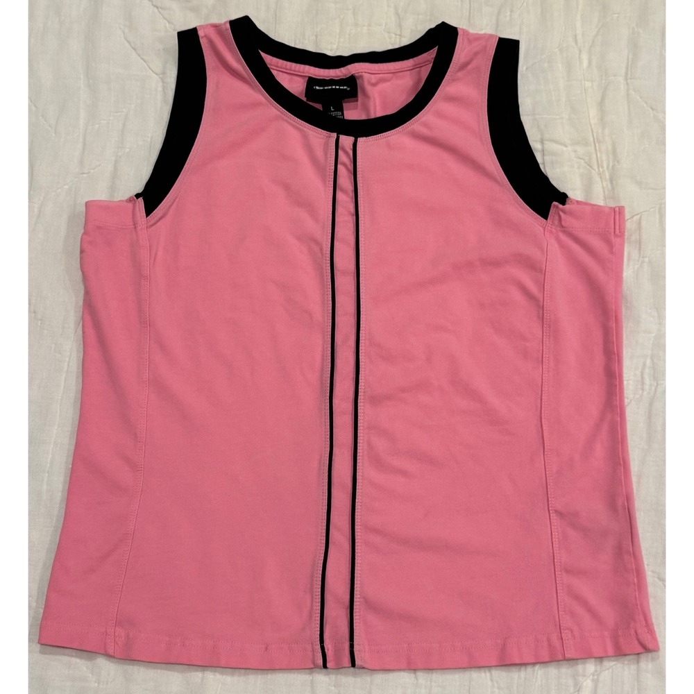 Bolle Womens Large Pink Black Workout Set Tank Top and Track Pants Athleisure